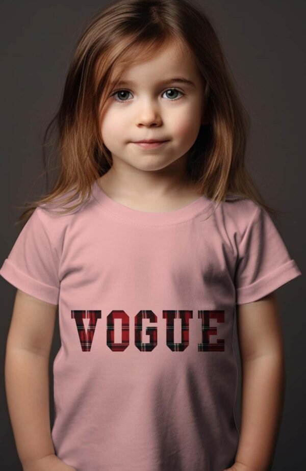 T-shirt Col Rond Fille - Vogue tartan