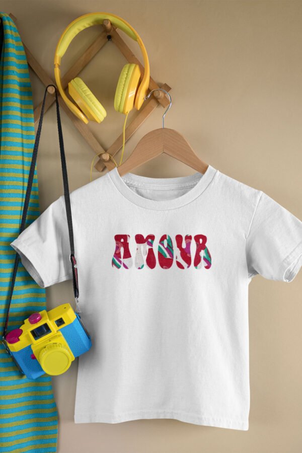 T-shirt Col Rond Fille - AMOUR fleuri