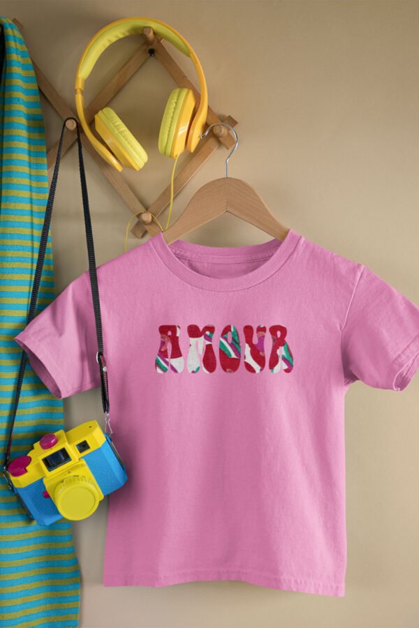 T-shirt Col Rond Fille - AMOUR fleuri
