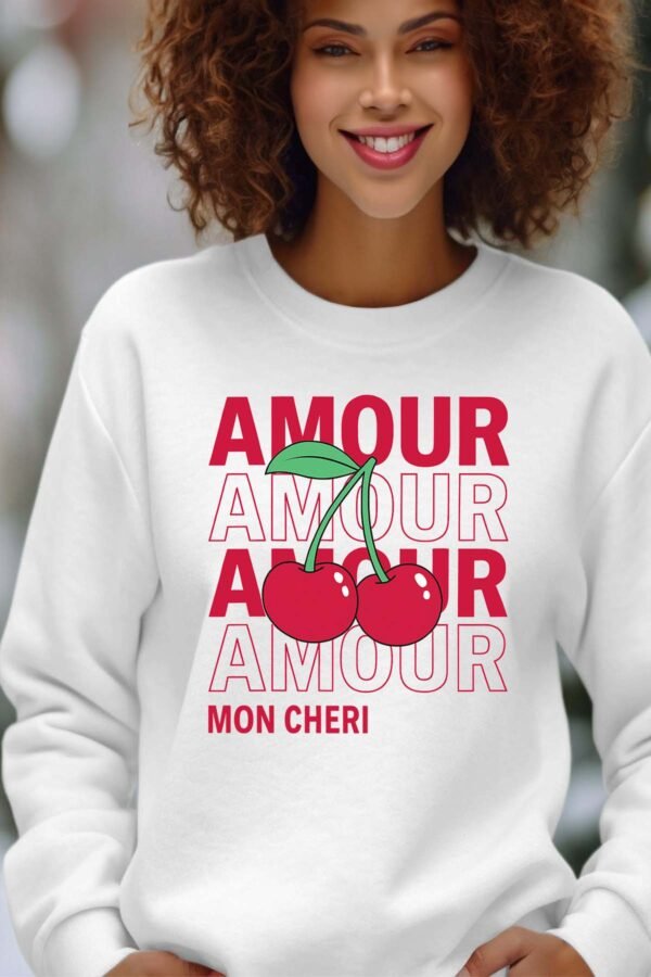 Sweat Col Rond Femme en Gros | Amour cerise