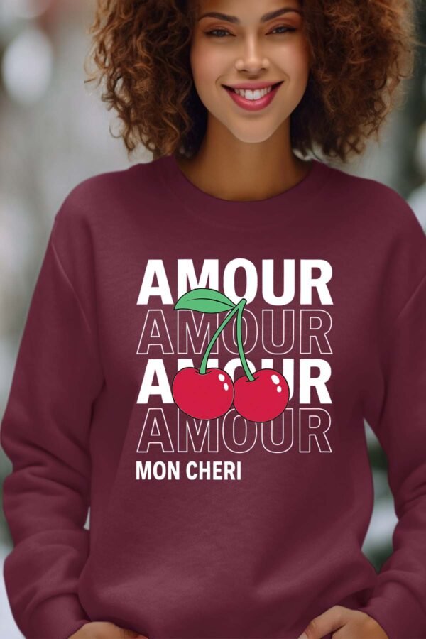 Sweat Col Rond Femme en Gros | Amour cerise