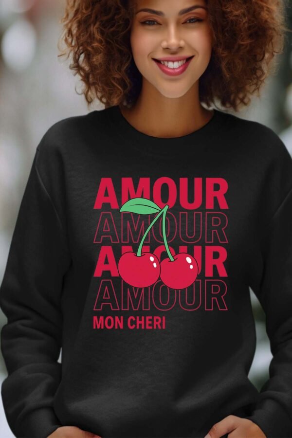Sweat Col Rond Femme en Gros | Amour cerise