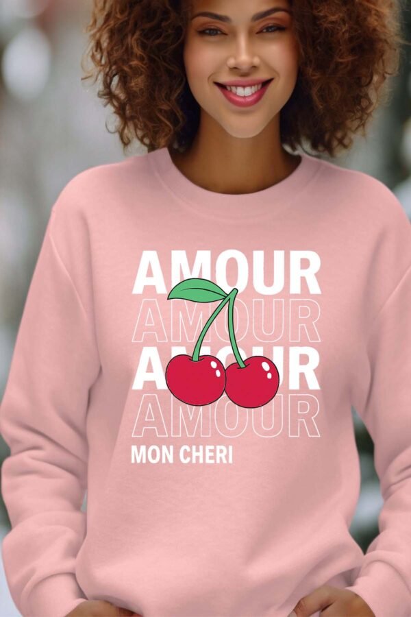 Sweat Col Rond Femme en Gros | Amour cerise