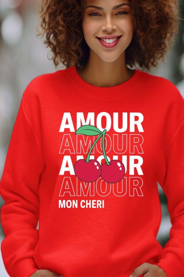 Sweat Col Rond Femme en Gros | Amour cerise