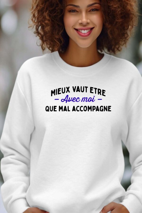 Sweat Col Rond Femme en Gros | Avec moi mal accompagné