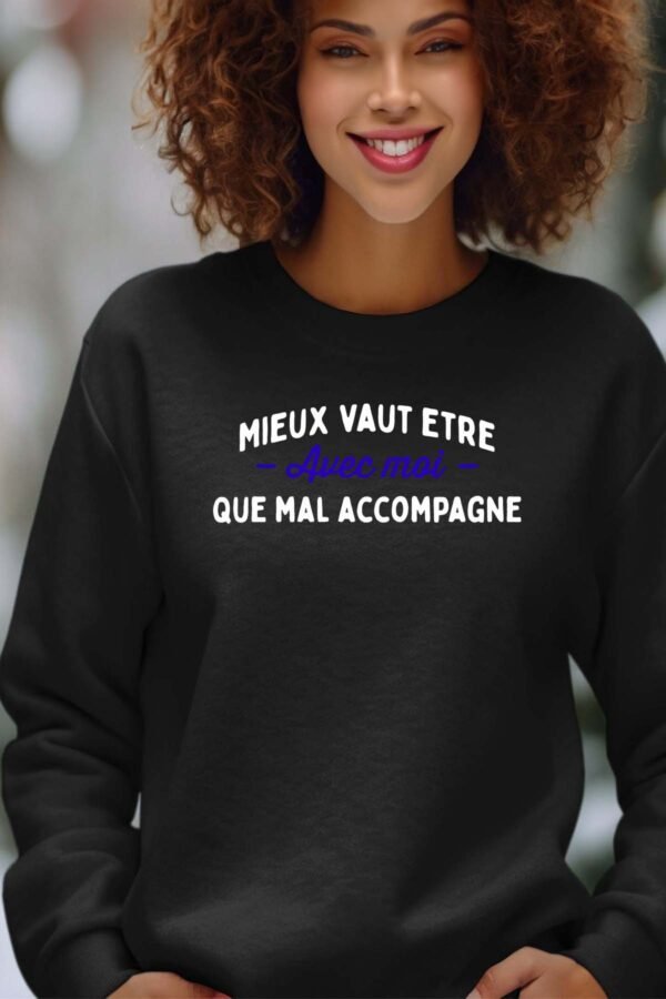 Sweat Col Rond Femme en Gros | Avec moi mal accompagné