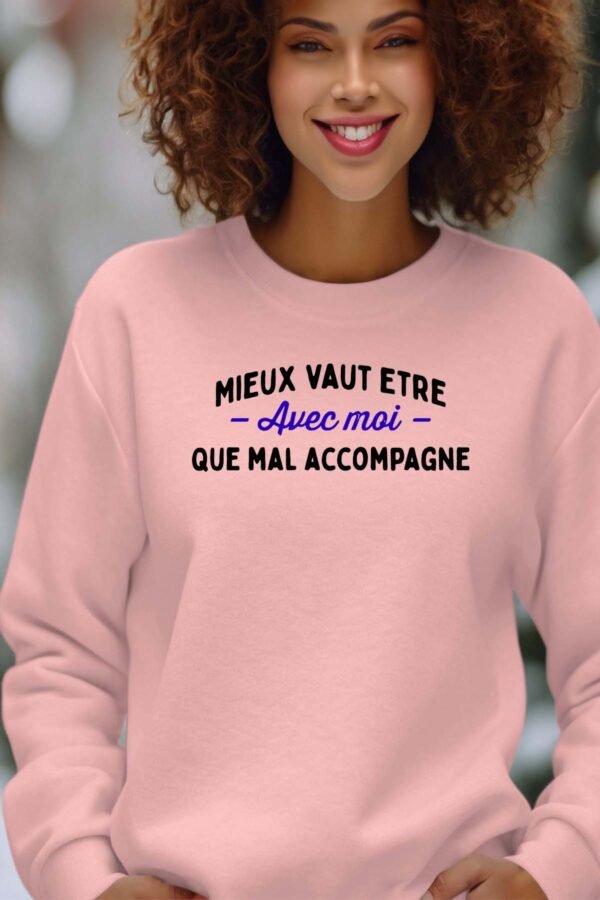 Sweat Col Rond Femme en Gros | Avec moi mal accompagné
