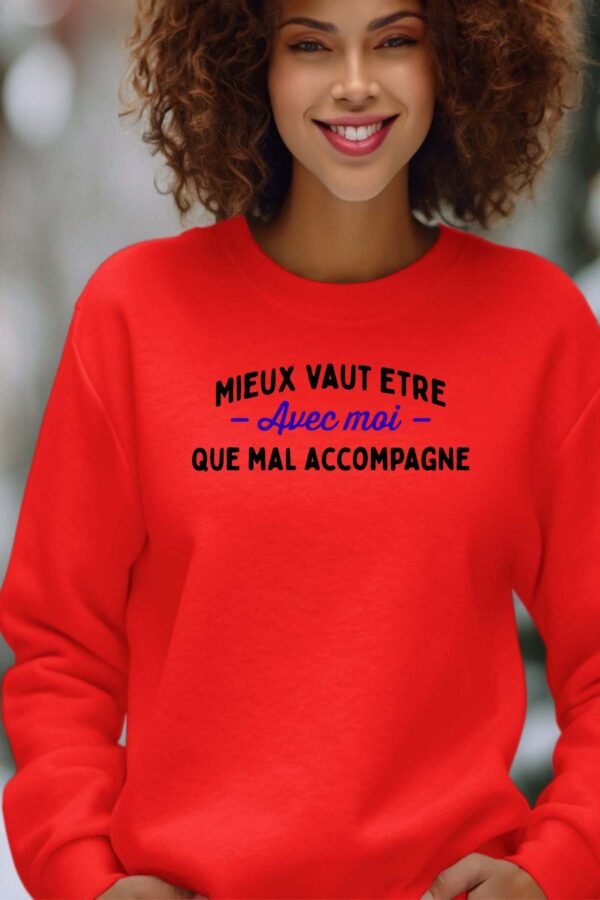 Sweat Col Rond Femme en Gros | Avec moi mal accompagné