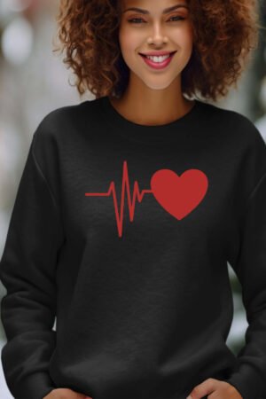 Sweat Col Rond Femme en Gros | battement coeur