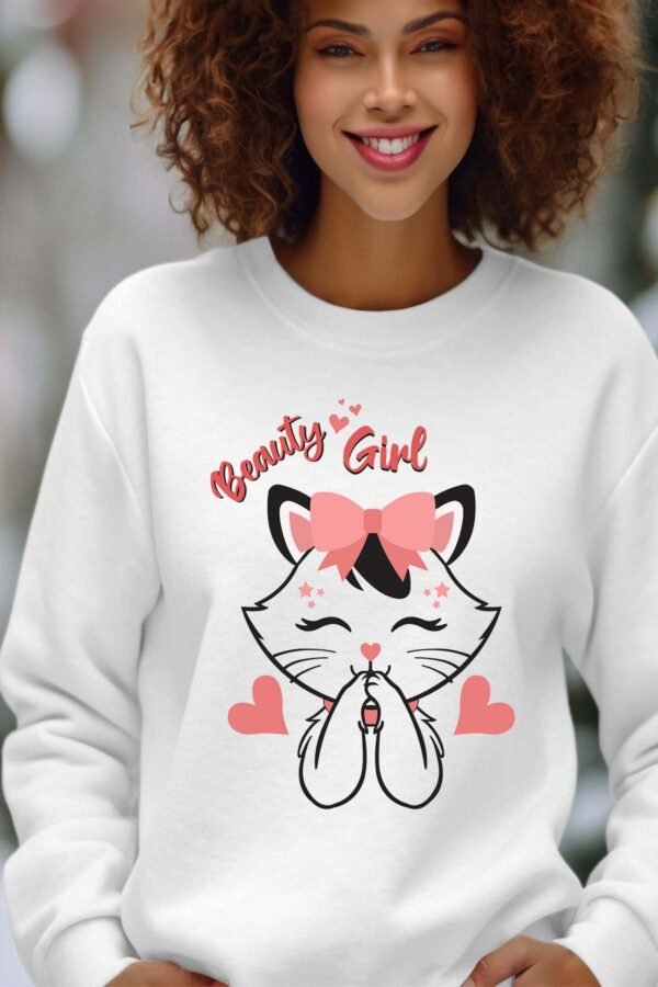 Sweat Col Rond Femme en Gros | Beauty girl cat