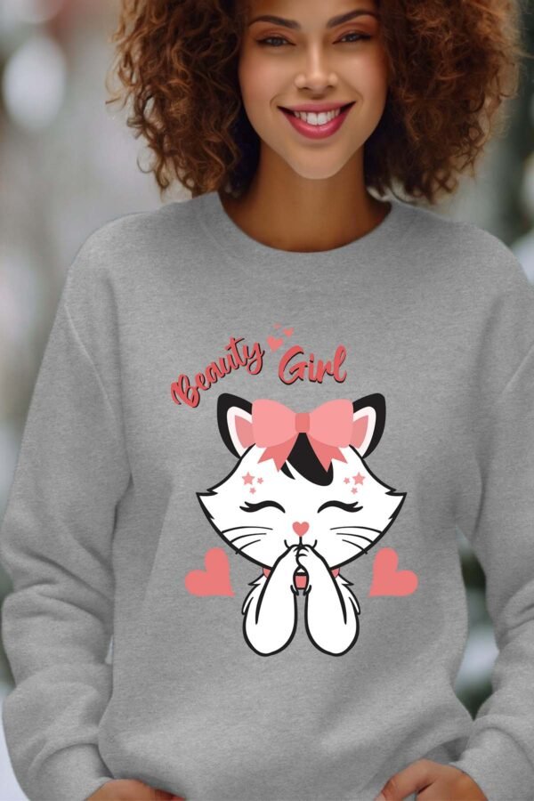 Sweat Col Rond Femme en Gros | Beauty girl cat