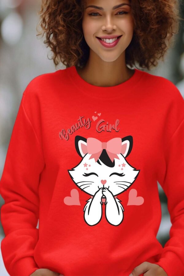 Sweat Col Rond Femme en Gros | Beauty girl cat