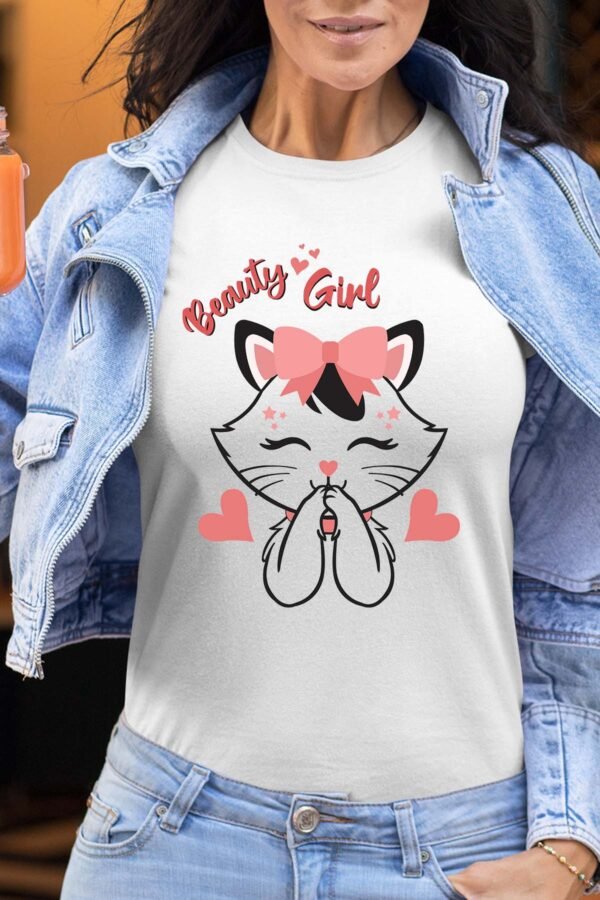 Beauty girl cat  - Tshirt Femme