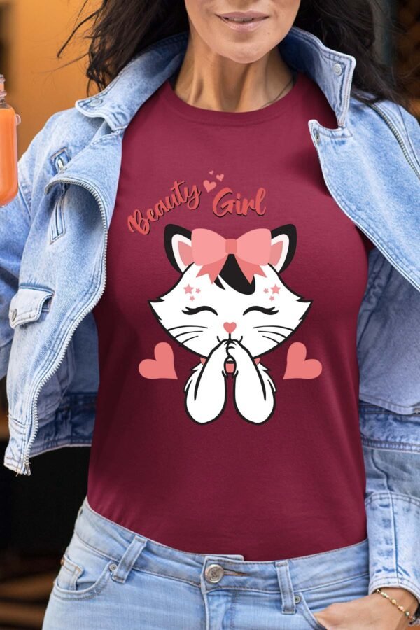 Beauty girl cat  - Tshirt Femme