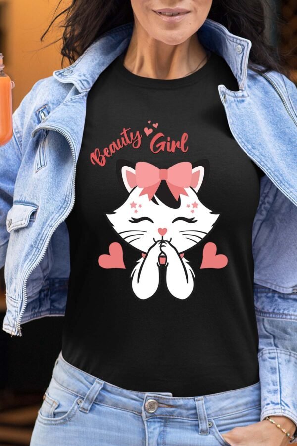 Beauty girl cat  - Tshirt Femme