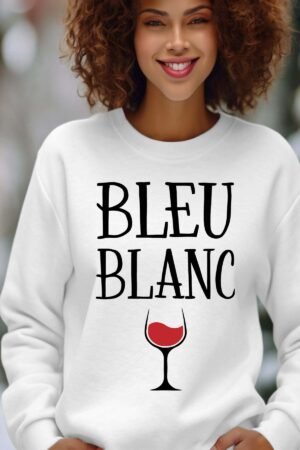 Sweat Col Rond Femme en Gros | Bleu blanc verre