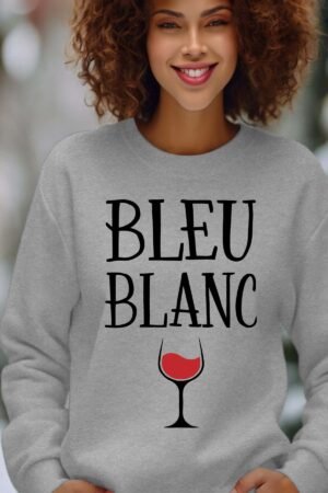 bleu blanc verre – Sweat Col Rond Femme – Gris