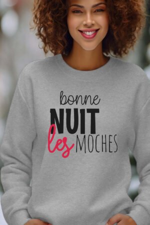 bonne nuit – Sweat Col Rond Femme – Gris