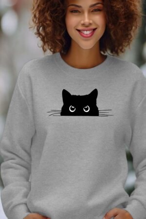 Sweat Col Rond Femme en Gros | chat caché