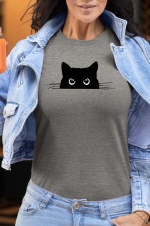 chat caché – Tshirt Femme – Gris