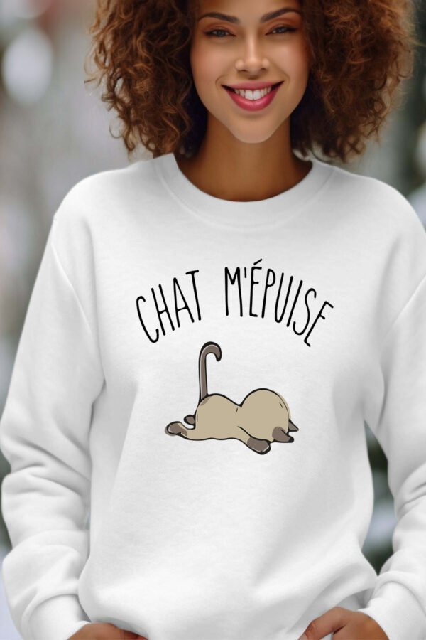 Sweat Col Rond Femme en Gros | chat m'épuise