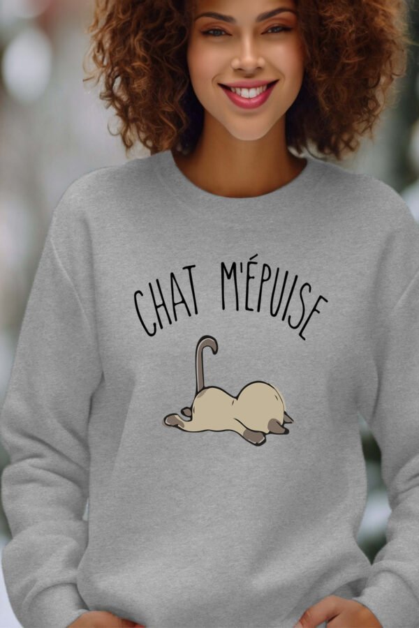 Sweat Col Rond Femme en Gros | chat m'épuise