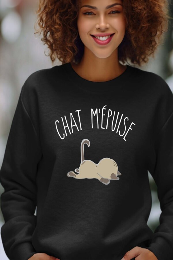 Sweat Col Rond Femme en Gros | chat m'épuise