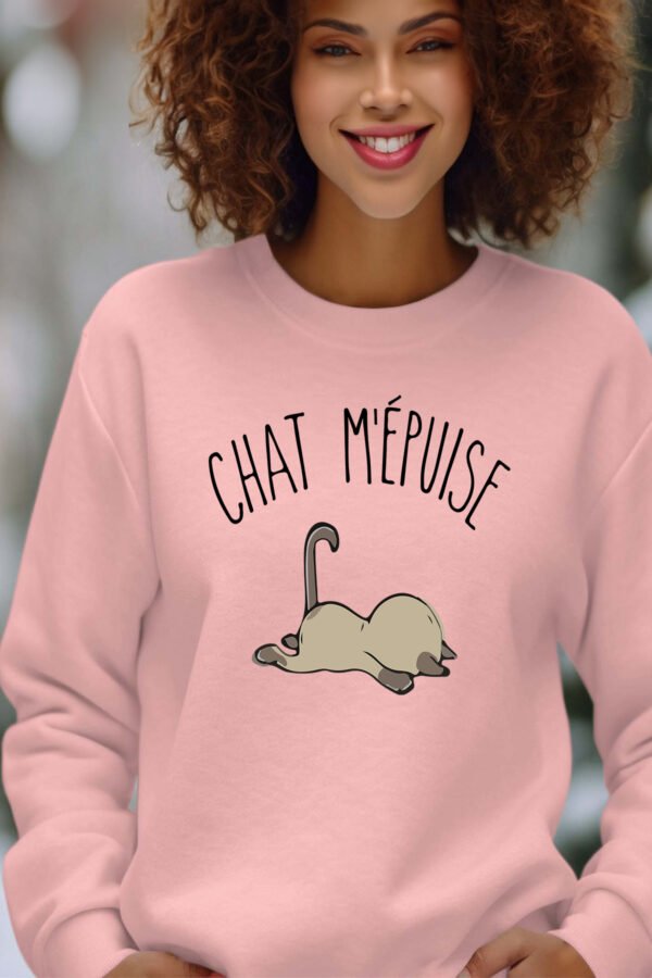Sweat Col Rond Femme en Gros | chat m'épuise
