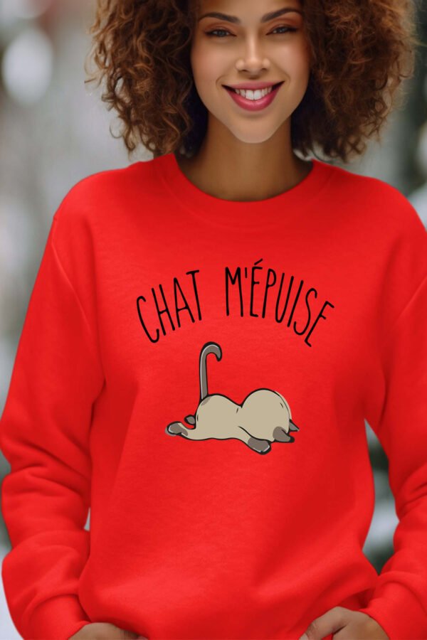 Sweat Col Rond Femme en Gros | chat m'épuise