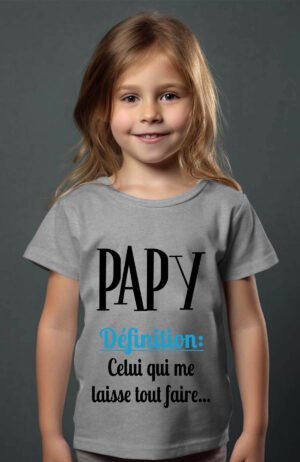 def PAPY – Tshirt Fille – Gris
