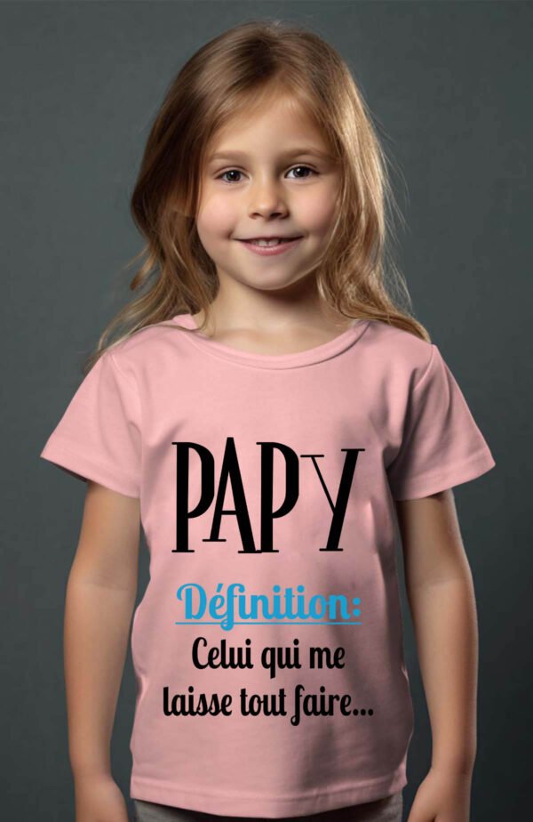 T-shirt Col Rond Fille - def papy
