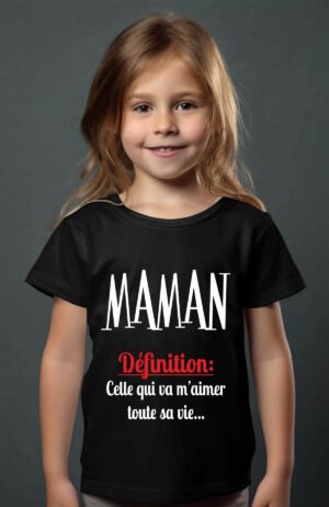 T-shirt Col Rond Fille - def maman