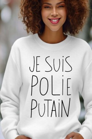 Sweat Col Rond Femme en Gros | Je suis poli putain