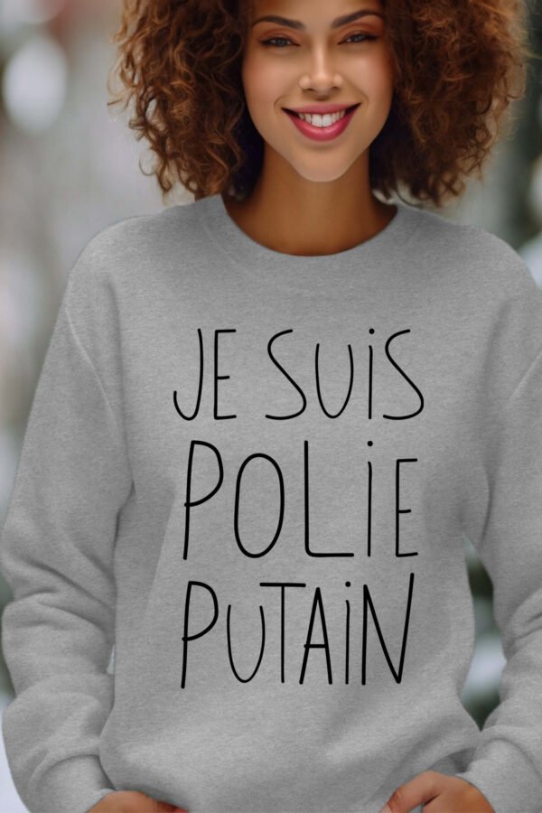 Sweat Col Rond Femme en Gros | Je suis poli putain