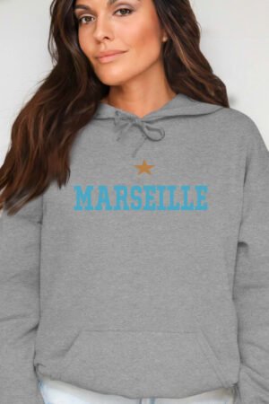 marseille 1 etoile – Sweat Capuche Femme – Gris