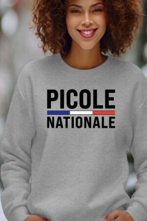 nationale picole – Sweat Col Rond Femme – Gris