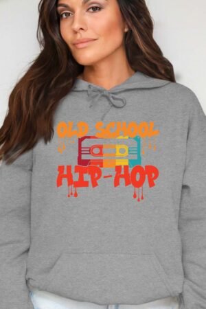 old school hip hop – Sweat Capuche Femme – Gris