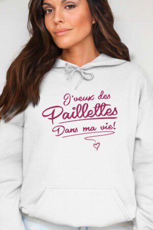paillettes vie - Sweat Capuche Femme