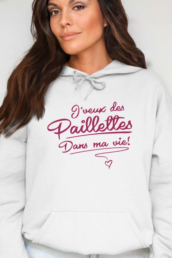 paillettes vie - Sweat Capuche Femme