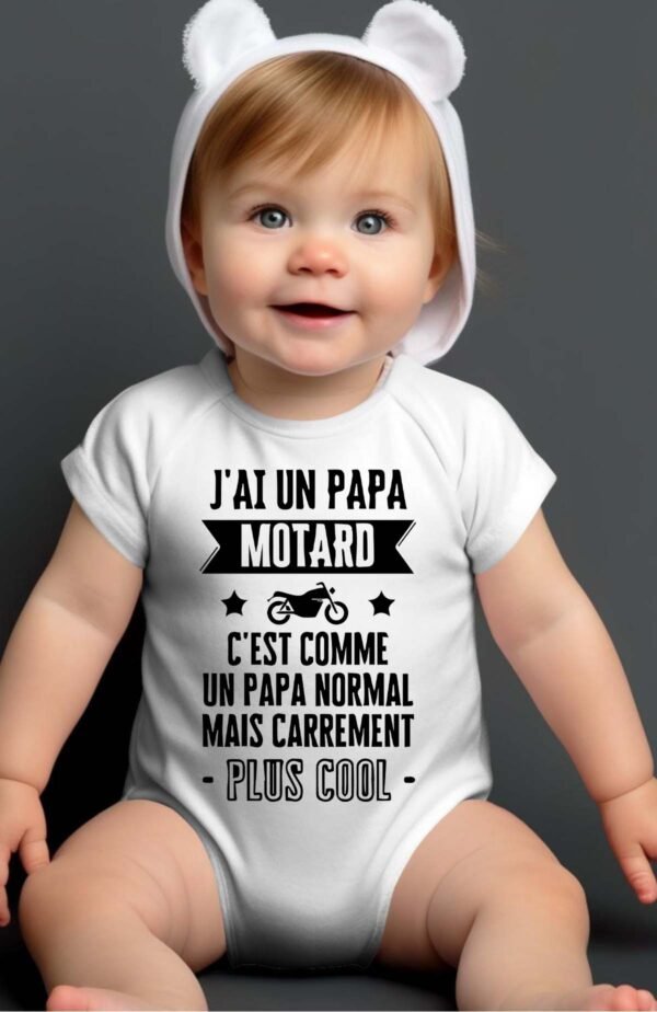 papa motard cool  - Body bébé garçon