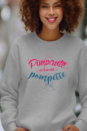 pompette – Sweat Col Rond Femme – Gris