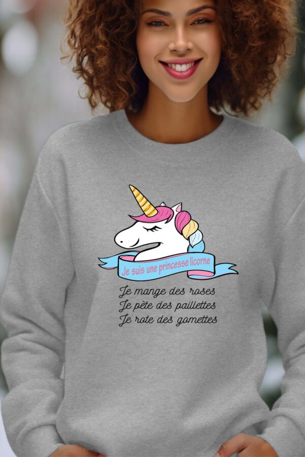 Sweat Col Rond Femme en Gros | Princesse licorne
