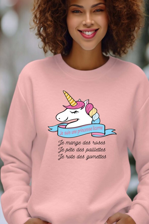 Sweat Col Rond Femme en Gros | Princesse licorne