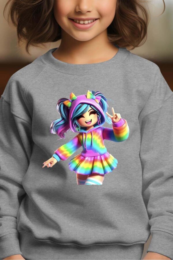 Sweat Col Rond Fille en Gros | Robox arc en ciel