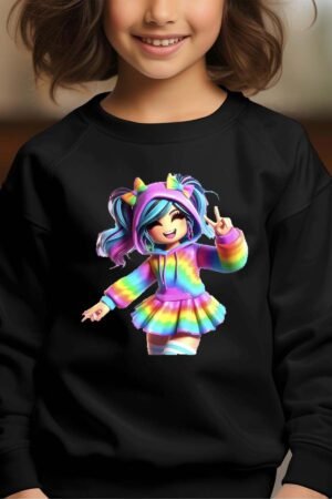 Sweat Col Rond Fille en Gros | Robox arc en ciel