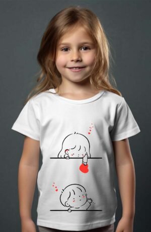 T-shirt Col Rond Fille - Amour partagé