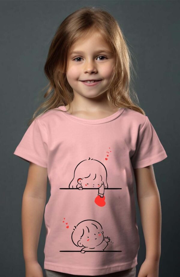 T-shirt Col Rond Fille - Amour partagé