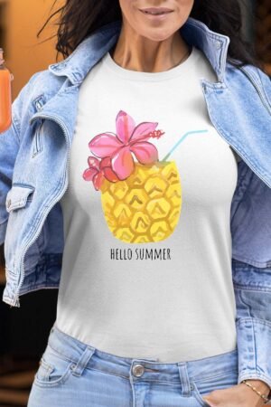Ananas Summer – Tshirt Femme – Blanc