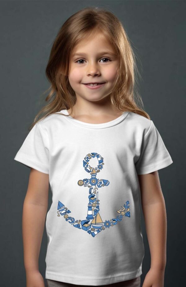 T-shirt Col Rond Fille - Anchor multicolor