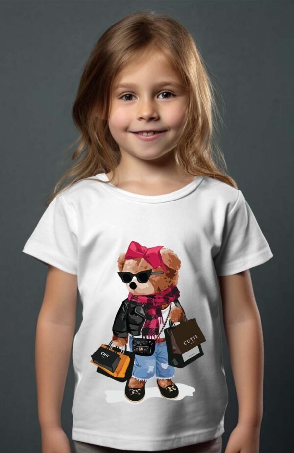 T-shirt Col Rond Fille - Bear addict